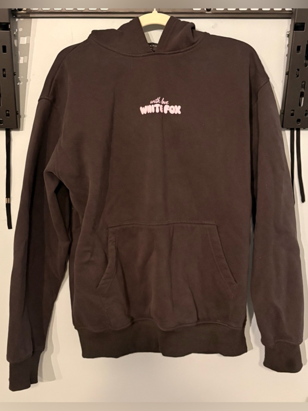 White Fox Charcoal “With Love” Cherry Hoodie